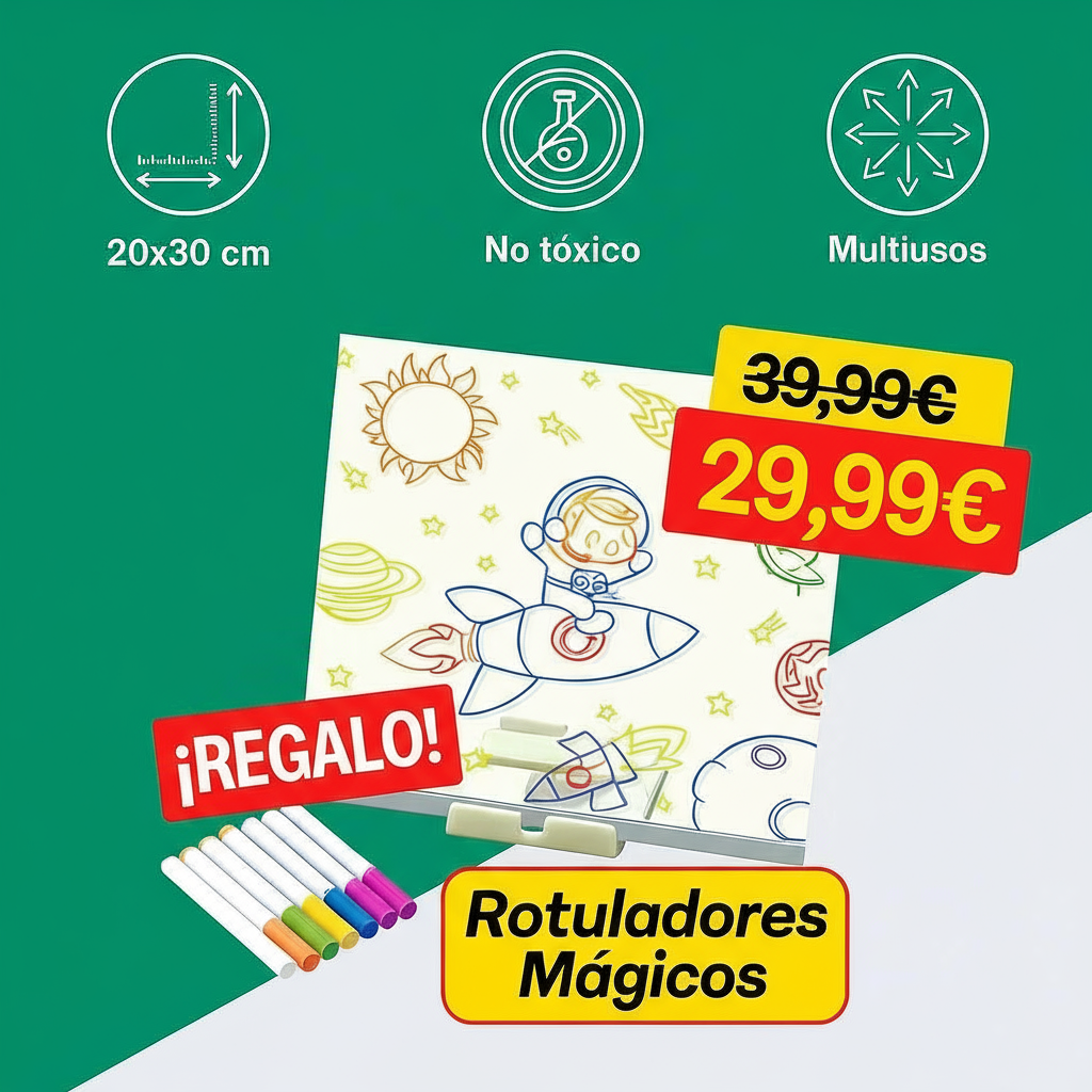 ✨ Pizarra Luz Led MagicBoard™ + Rotuladores Acuaticos Mágicos (GRATIS)